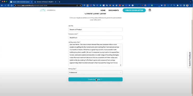 CoverDoc.ai Review: A Smart Way to Write Cover Letters 2 coverdoc2